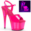 ADORE-709UVT Plateau Sandaletten - Hotpink Glow von Pleaser
