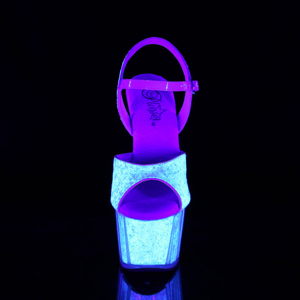 ADORE-710UVG Plateau Sandaletten Rosa Opal UV von Pleaser – Ansicht 2