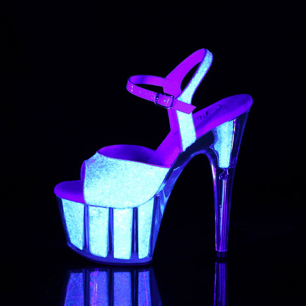 ADORE-710UVG Plateau Sandaletten Rosa Opal UV von Pleaser – Ansicht 3