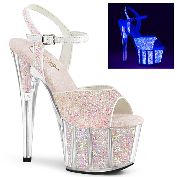 ADORE-710UVG Plateau Sandaletten Rosa Opal UV von Pleaser