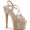 ADORE-713 Plateau Sandaletten Lack Nude | Pleaser SALE