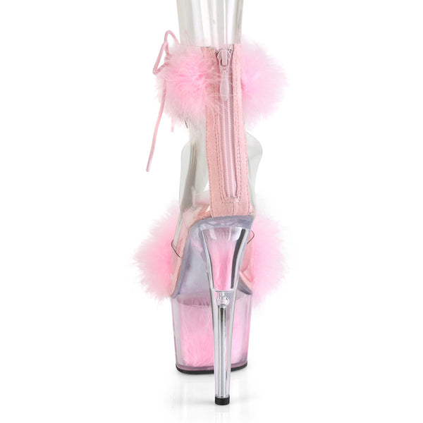 ADORE-724F Plateau Sandaletten Transparent/Baby Pink von Pleaser – Ansicht 4