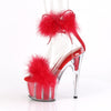 ADORE-724F Plateau Sandaletten Rot/Transparent von Pleaser – Ansicht 3
