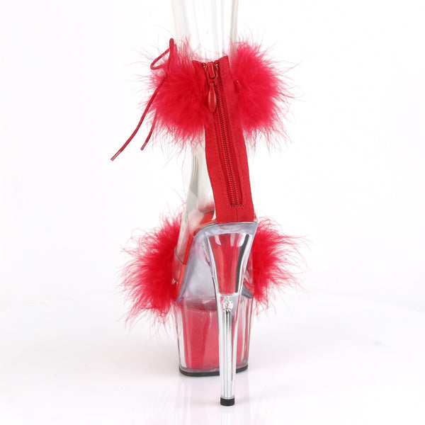 ADORE-724F Plateau Sandaletten Rot/Transparent von Pleaser – Ansicht 4
