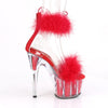 ADORE-724F Plateau Sandaletten Rot/Transparent von Pleaser – Ansicht 5