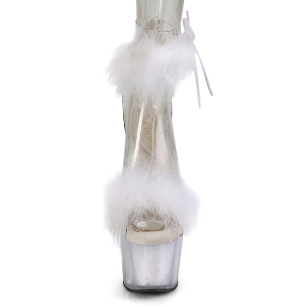 ADORE-724F Plateau Sandaletten - Weiss/Transparent von Pleaser – Ansicht 2