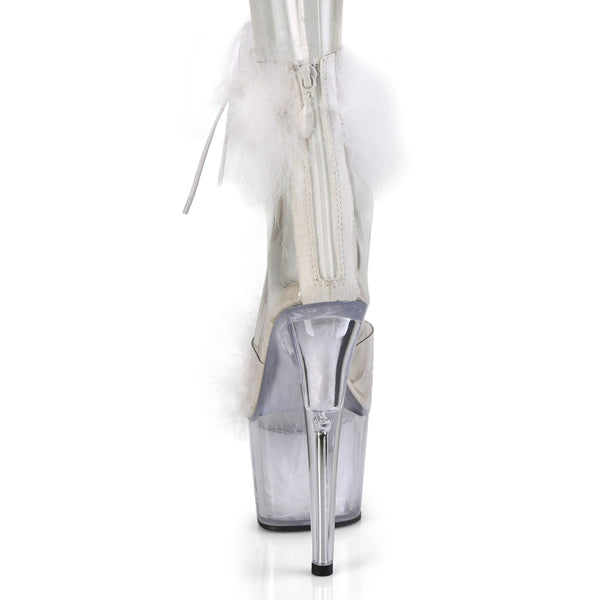 ADORE-724F Plateau Sandaletten - Weiss/Transparent von Pleaser – Ansicht 4