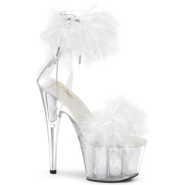 ADORE-724F Plateau Sandaletten - Weiss/Transparent von Pleaser