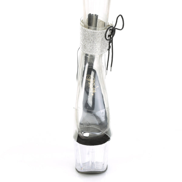 ADORE-724RS Plateau Sandaletten Schwarz/Transparent von Pleaser – Ansicht 2