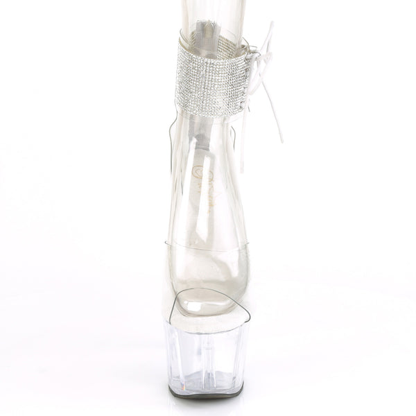 ADORE-724RS Plateau Sandaletten Silber/Transparent von Pleaser – Ansicht 2