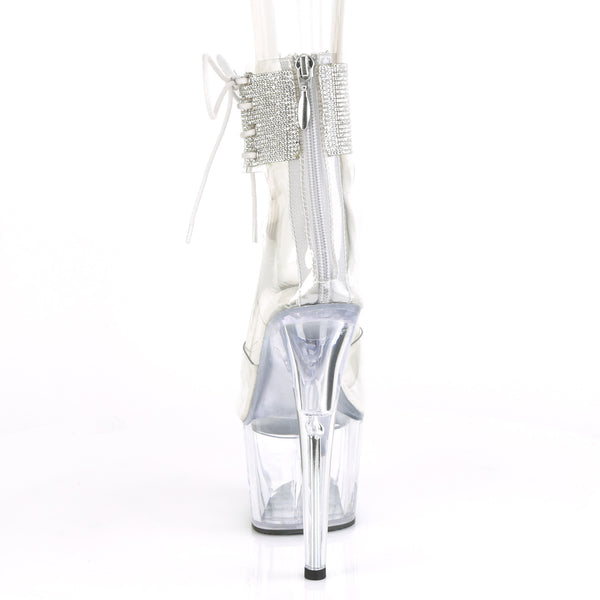 ADORE-724RS Plateau Sandaletten Silber/Transparent von Pleaser – Ansicht 4