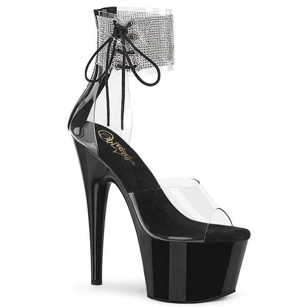 ADORE-724RS Plateau Sandaletten - Schwarz/Transparent von Pleaser