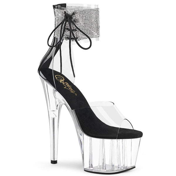 ADORE-724RS Plateau Sandaletten Schwarz/Transparent von Pleaser