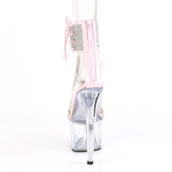 ADORE-727RS Plateau Sandaletten - Pink/Transparent von Pleaser – Ansicht 4
