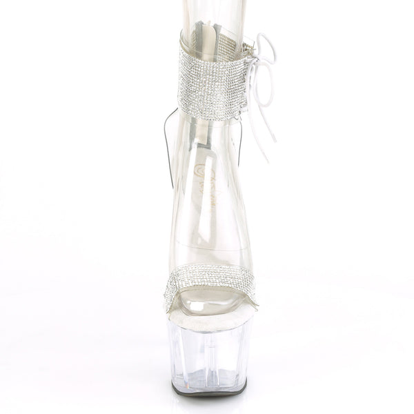 ADORE-727RS Plateau Sandaletten Silber/Transparent von Pleaser – Ansicht 2