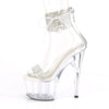 ADORE-727RS Plateau Sandaletten Silber/Transparent von Pleaser – Ansicht 3
