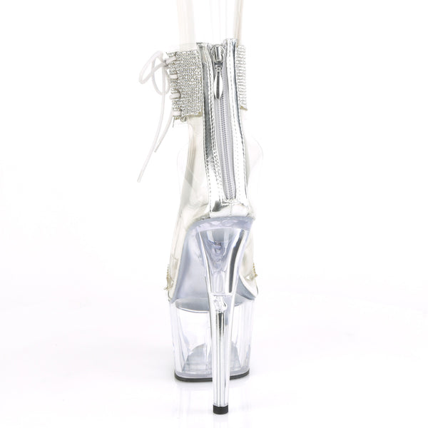 ADORE-727RS Plateau Sandaletten Silber/Transparent von Pleaser – Ansicht 4