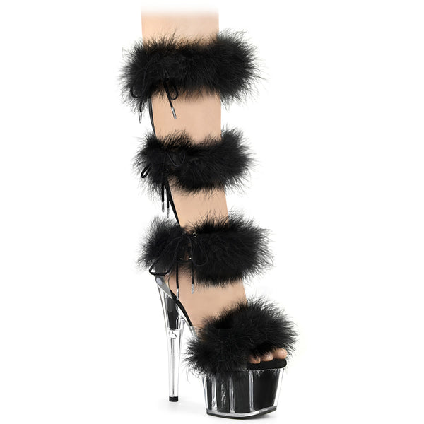 ADORE-728F Plateau Sandaletten Schwarz | Pleaser