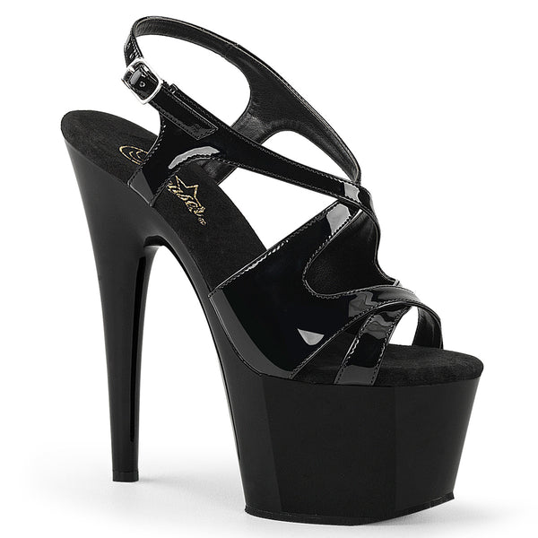 ADORE-730 Plateau Sandaletten Lack Schwarz von Pleaser