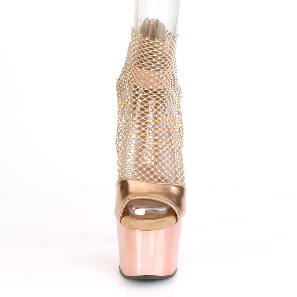ADORE-765RM Plateau Heels - Rose Gold/Chrom von Pleaser – Ansicht 2