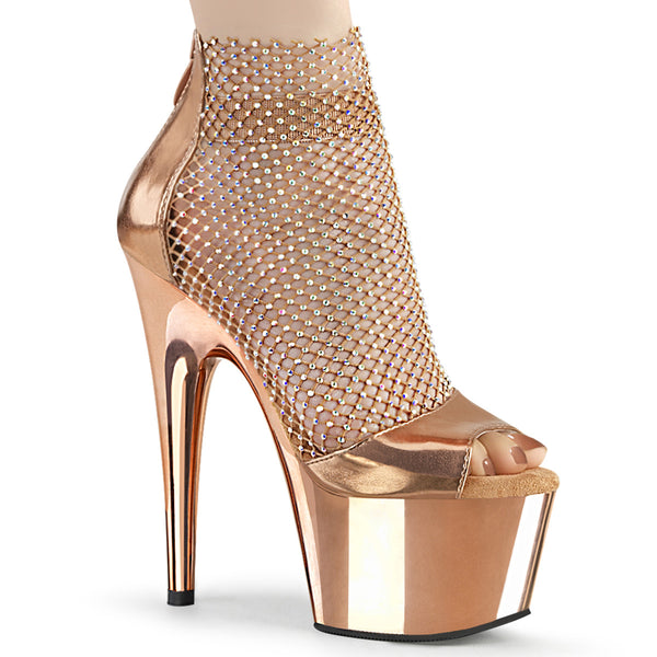 ADORE-765RM Plateau Heels - Rose Gold/Chrom von Pleaser