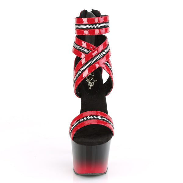 ADORE-766 Plateau Sandaletten Schwarz Rot Lack von Pleaser – Ansicht 2