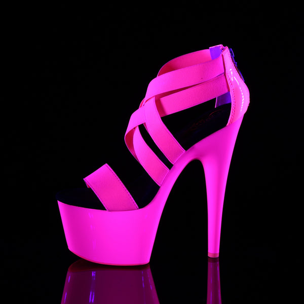 ADORE-769UV Plateau Sandaletten Neon Pink UV von Pleaser – Ansicht 3