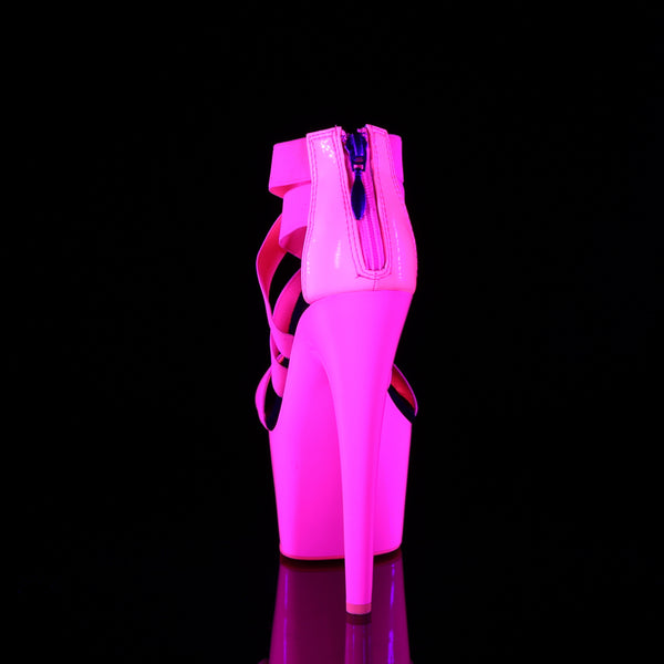ADORE-769UV Plateau Sandaletten Neon Pink UV von Pleaser – Ansicht 4
