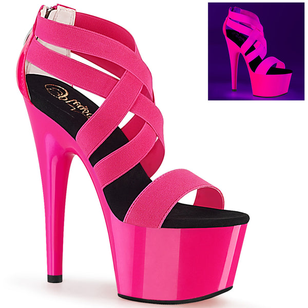 ADORE-769UV Plateau Sandaletten Neon Pink UV von Pleaser