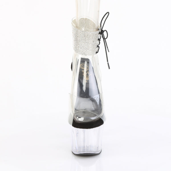 ADORE-791-2RS Plateau Sandaletten Schwarz/Transparent | Pleaser