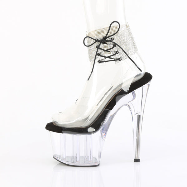 ADORE-791-2RS Plateau Sandaletten Schwarz/Transparent | Pleaser