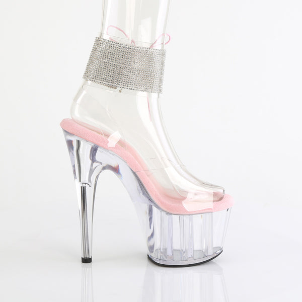ADORE-791-2RS Plateau Sandaletten Rosa/Transparent | Pleaser