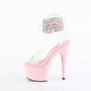 ADORE-791-2RS Plateau Sandaletten Rosa/Transparent mit Strass | Pleaser