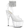 ADORE-791-2RS Plateau Sandaletten Silber/Transparent | Pleaser