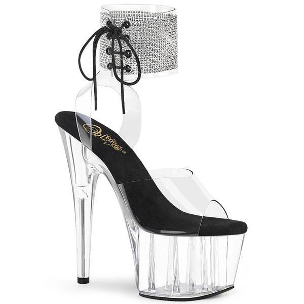 ADORE-791-2RS Plateau Sandaletten Schwarz/Transparent | Pleaser