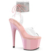 ADORE-791-2RS Plateau Sandaletten Rosa/Transparent mit Strass | Pleaser