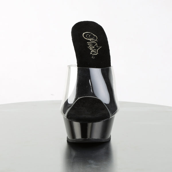 ALLURE-601 Plateau Pantoletten Schwarz/Transparent von Pleaser – Ansicht 2
