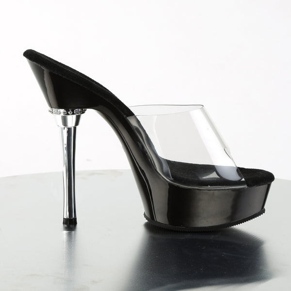 ALLURE-601 Plateau Pantoletten Schwarz/Transparent von Pleaser – Ansicht 5
