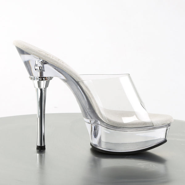 ALLURE-601 Plateau Pantoletten Transparent von Pleaser – Ansicht 5