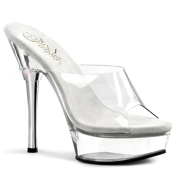 ALLURE-601 Plateau Pantoletten Transparent von Pleaser