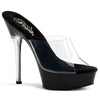 ALLURE-601 Plateau Pantoletten Schwarz/Transparent von Pleaser