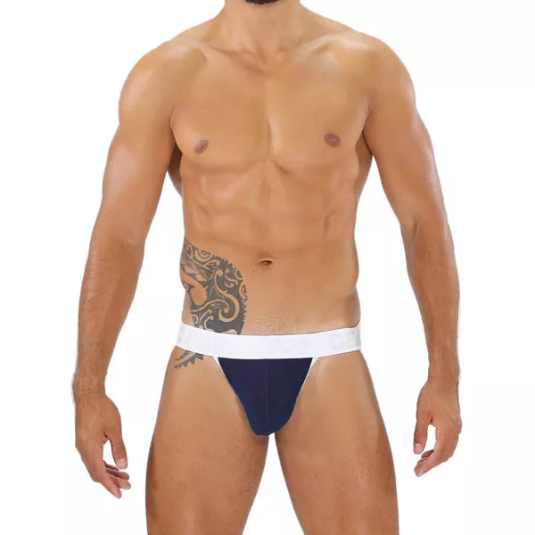 Navyblauer aufreizender Jockstrap mit markantem Push Up Effekt von TOF Paris – Ansicht 3
