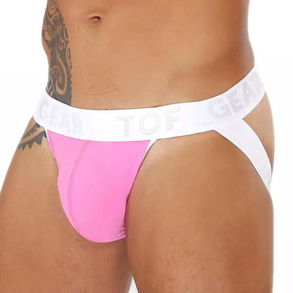Pinkweißes Alpha Jockstrap im sportlichen Premium Design von TOF Paris – Ansicht 2