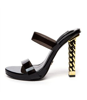 AMIE Plateau Pantoletten Schwarz Lack | Giaro SALE