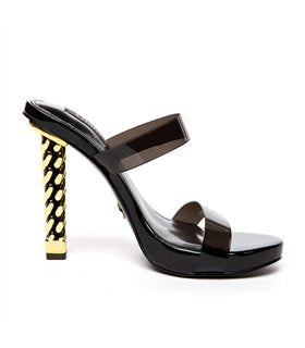 AMIE Plateau Pantoletten Schwarz Lack | Giaro SALE