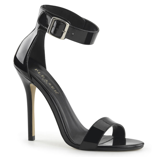 AMUSE-10 Sandaletten Schwarz Lack | Pleaser