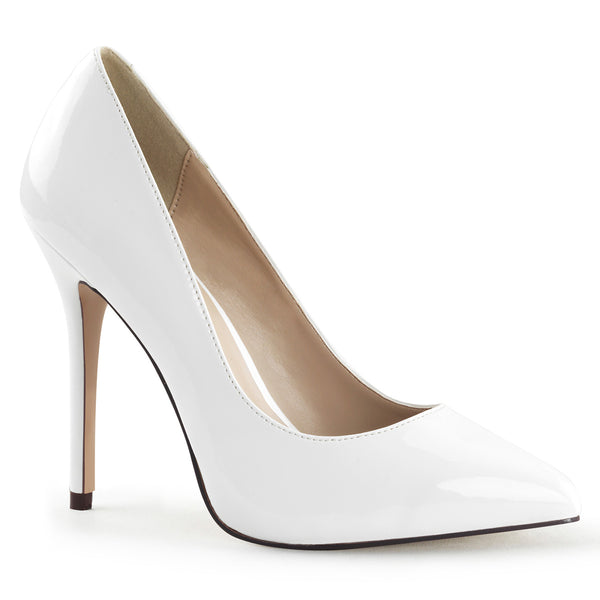 AMUSE-20 Pumps Lack Weiß | Pleaser