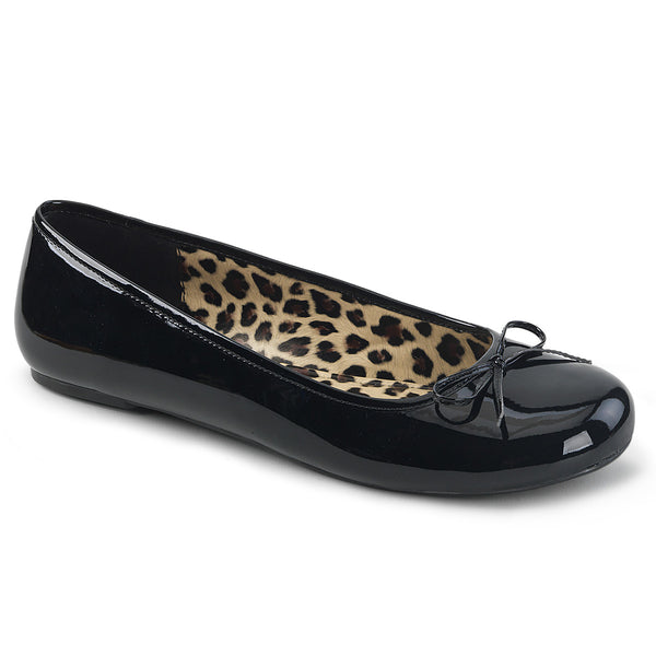 ANNA-01 Ballerina Schuhe Schwarz Lack Leo von Pleaser Pink Label