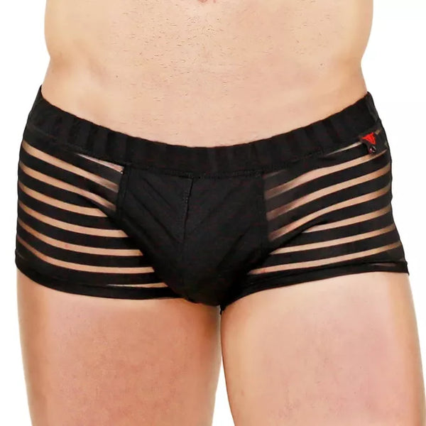 Schwarze verführerische Boxer mit transparentem Design von TOF Paris