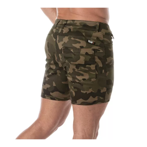 Camouflage verführerische Shorts mit maskulinem Schnitt von TOF Paris – Ansicht 4